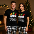 Couple Short Sleeve Pajamas With Hanging With My Gnomies Printed