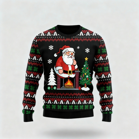 Quirky, Cozy & Festive: The Zany Santa Print Christmas Jumper