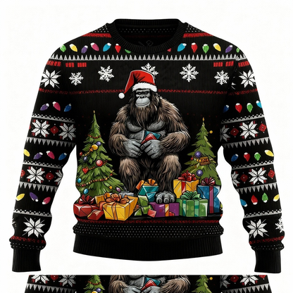 Xmas Animal & Present Print - Ugly Christmas Icon Mash-Up Ugly Sweater