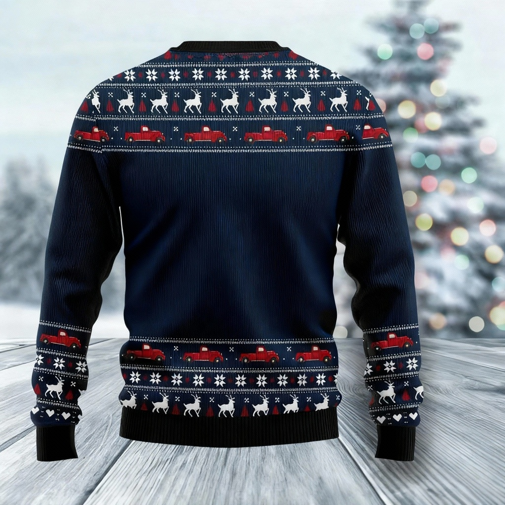 Loud, Proud & Unmissable: Zany Santa Print Ugly Christmas Sweater