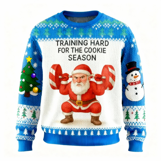 Jacked Santa Pattern Print Sweater - Ugly & Cozy Unisex Pullover
