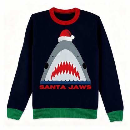 Festive & Fearless: Shark Print Christmas Jumper