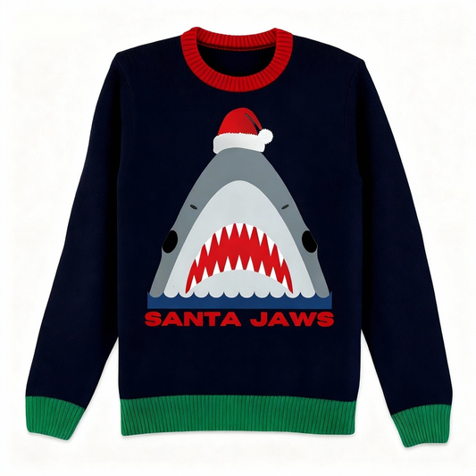 Festive & Fearless: Shark Print Christmas Jumper