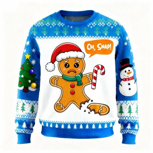 Wacky Cartoon Pattern Print Sweater - Ugly & Cozy Unisex Pullover