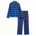 Holiday Couple Blue Plaid Christmas Pajamas Set