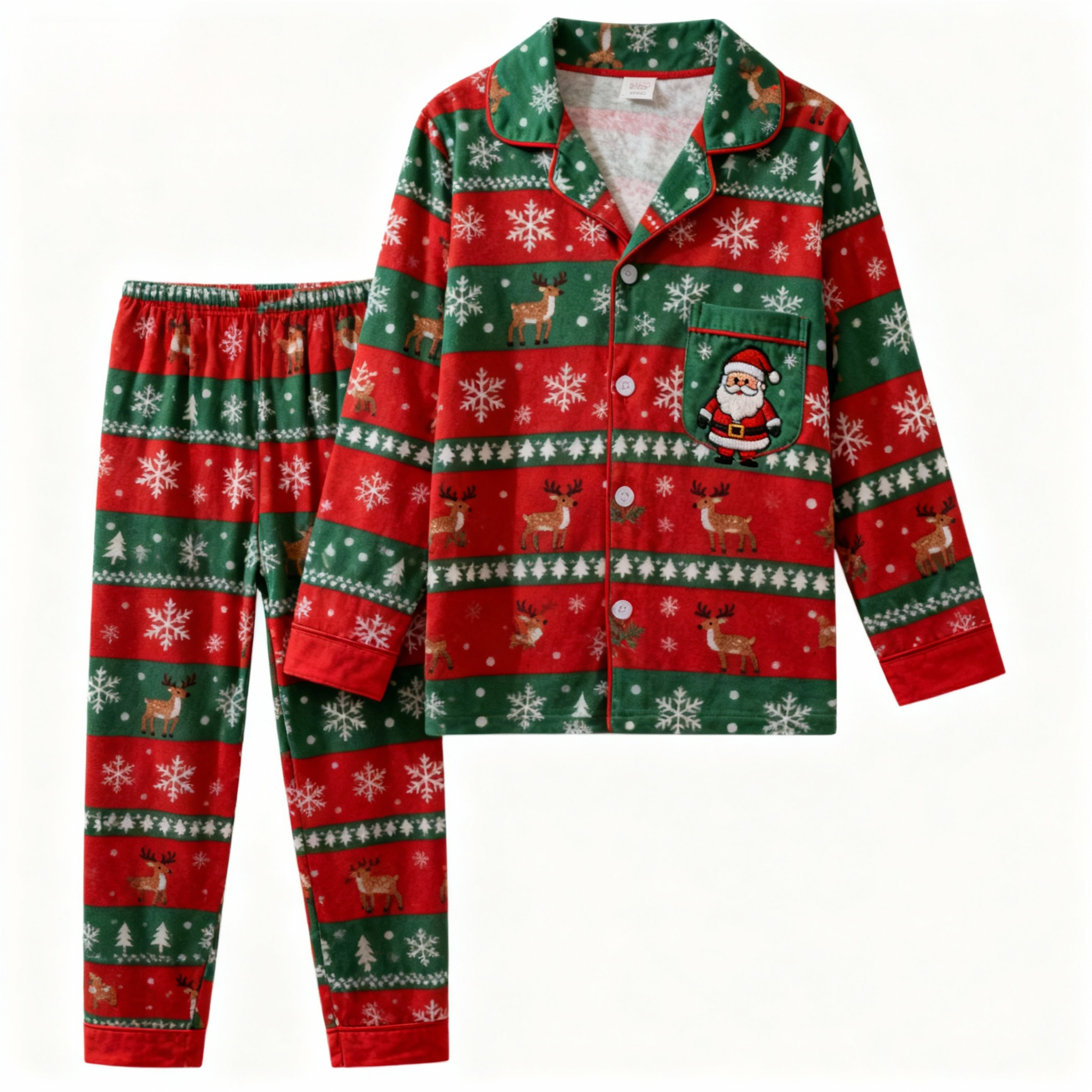 Holiday Couple Button-down Christmas Pajamas Set