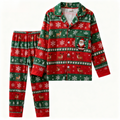 Holiday Couple Button-down Christmas Pajamas Set