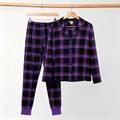 Christmas Purple Plaid Button-Front Pajamas Couple Pajamas Sets