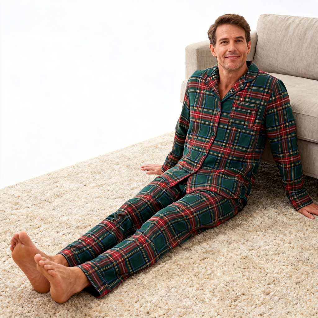 Family Christmas Plaid Button-Front Pajamas Sets