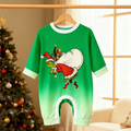 Gradient Color Button-Up Family Christmas Pajamas Set