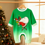 Gradient Color Button-Up Family Christmas Pajamas Set