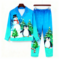 Festive Button-Up Couple Christmas Pajamas Set