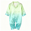 Gradient Color Satin Button-Up Family Christmas Pajamas Set