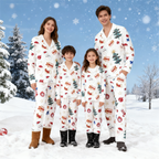 Christmas Collar Button-Up Pajama Set for Family