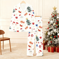 Christmas Collar Button-Up Pajama Set for Couple