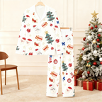 Christmas Collar Button-Up Pajama Set for Couple