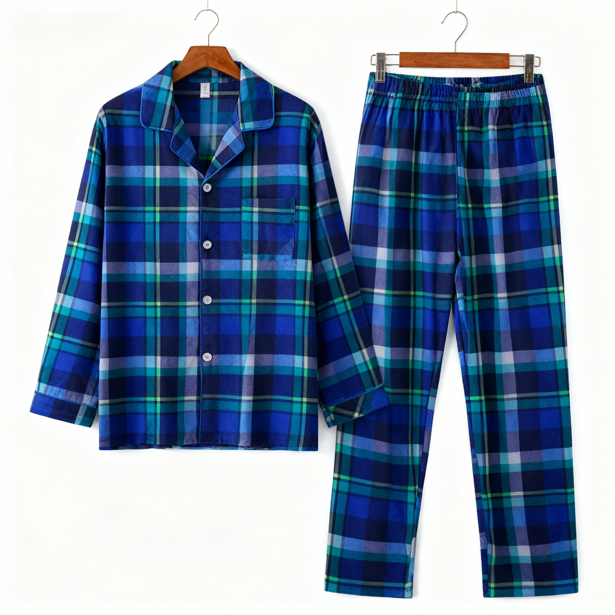 Matching Holiday Plaid Button-Up PJ Sets for Whole Family