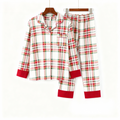 Christmas Plaid Couple Pajama Set - Button Front