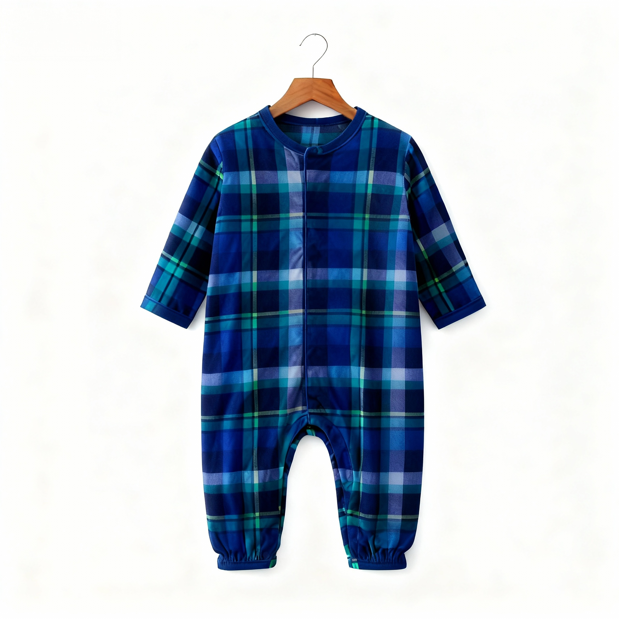Matching Holiday Plaid Button-Up PJ Sets for Whole Family