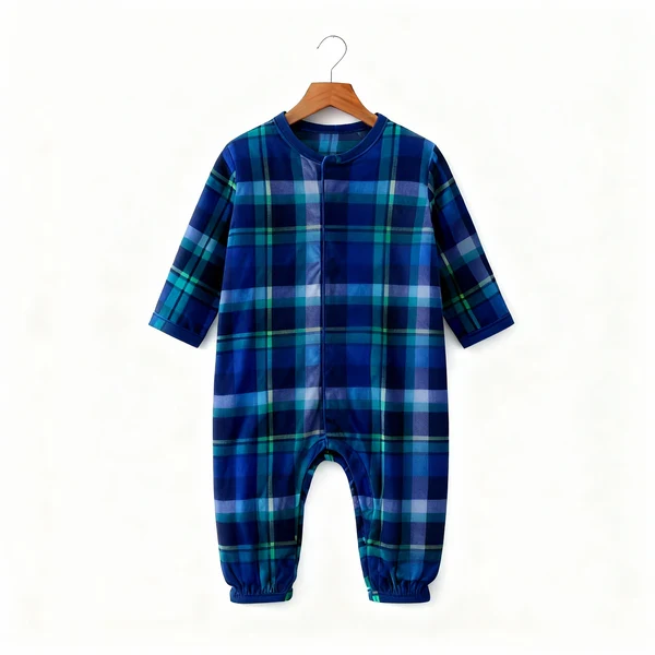 Best Christmas Gift for Families – Cute Button-Neck & Blue Plaid Pants