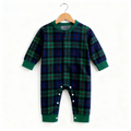 Cozy Green Plaid Button-Up Christmas PJs for Family
