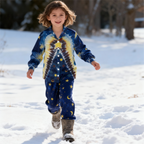 Holiday Family Button-Up Blue Tie-dyed Christmas Pajamas Set