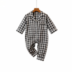 Family Button-Up Plaid Satin Pajamas Set