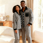 Family Button-Up Plaid Pajamas Set