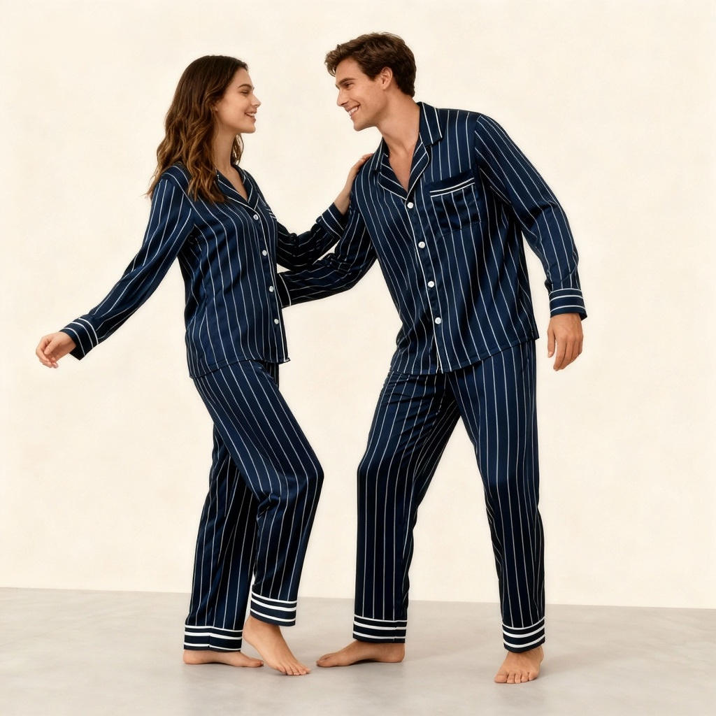 Elegant Satin Pajama Set for Couple