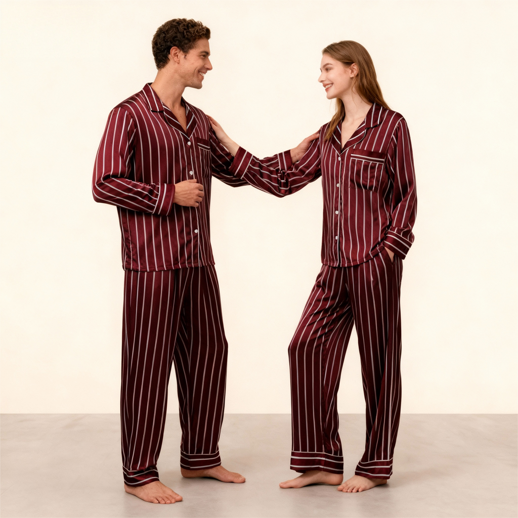 Elegant Satin Pajama Set for Couple