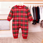 Best Christmas Gift for Families – Cute Button-Neck & Red Plaid Pants