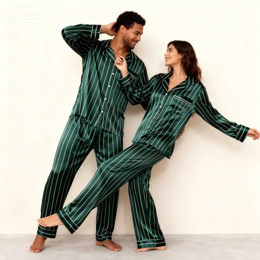 Elegant Satin Pajama Set for Couple