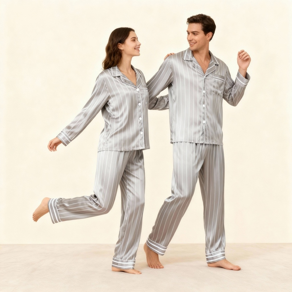 Elegant Satin Pajama Set for Couple