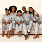 Elegant Satin Green Pajama Set for the Whole Family