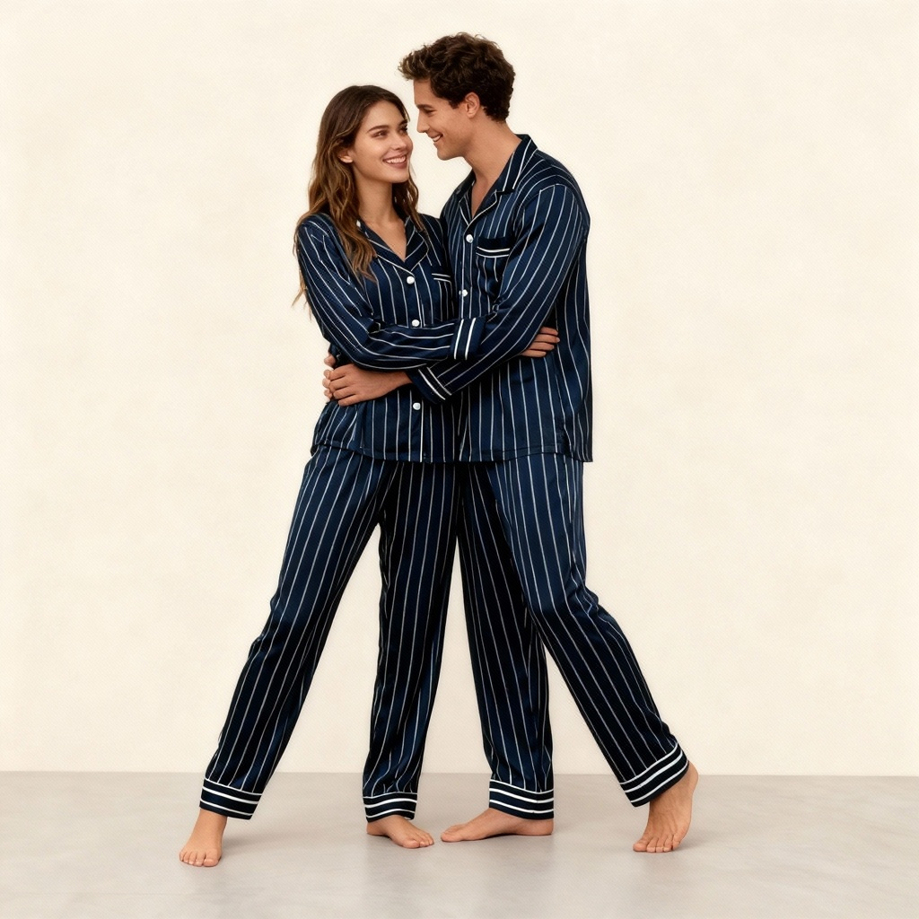 Elegant Satin Pajama Set for Couple