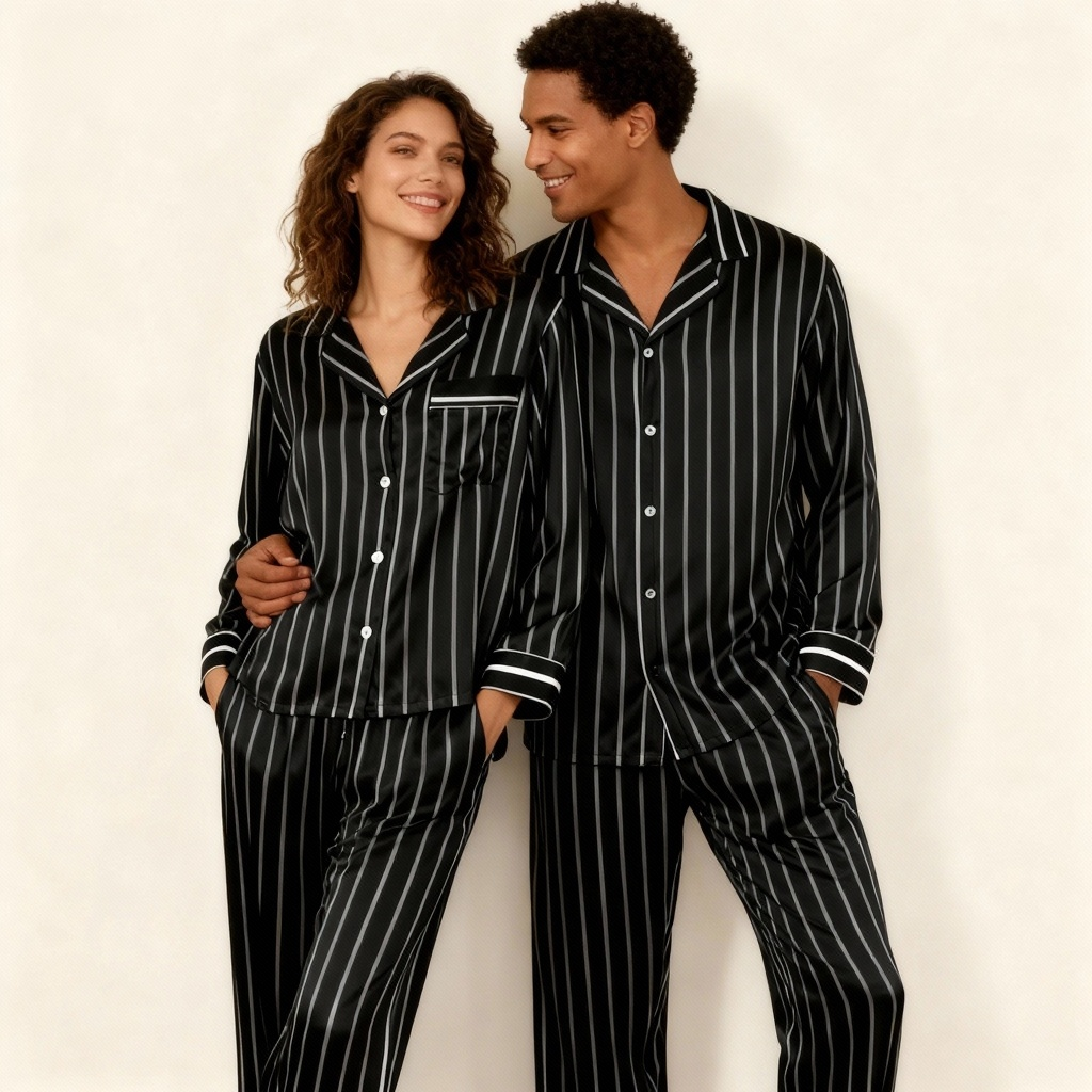 Elegant Satin Pajama Set for Couple