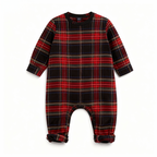 Christmas Red Plaid Button-Front Family Pajamas Sets