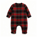 Christmas Red Plaid Button-Front Family Pajamas Sets