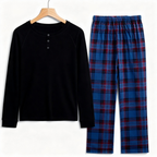 Family Christmas PJ Set – Classic Button Shirt & Tartan Sleep Pants