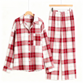 Matching Couple Sleepwear Red White Plaid Christmas Pajamas Set