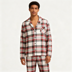 Family Red Plaid Button-Front Pajamas Set