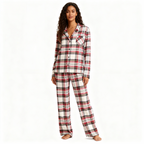 Family Red Plaid Button-Front Pajamas Set