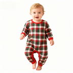Matching Family Sleepwear Green Red Plaid Christmas Pajamas Set