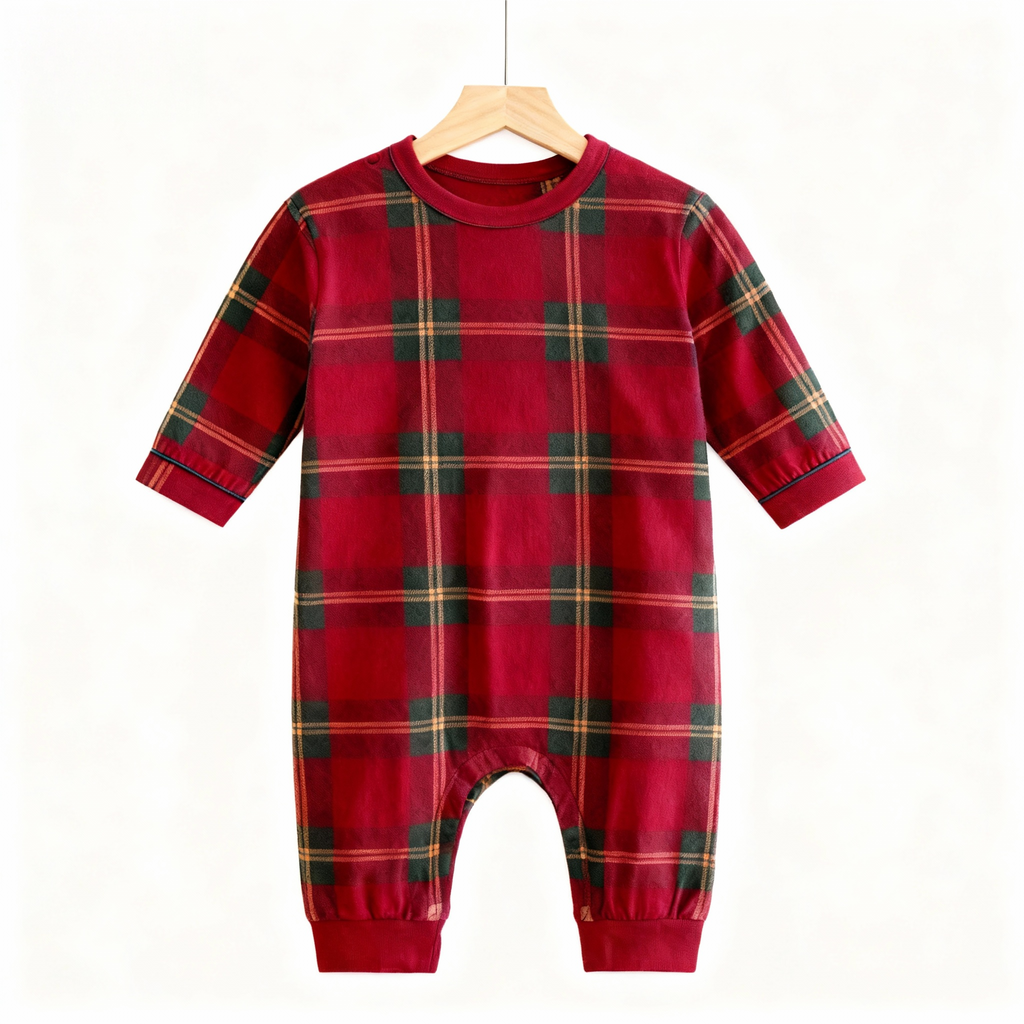 Family Matching Festive Red Plaid Pajama Set