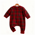 Family Matching Red Plaid Button Up Pajamas Sets