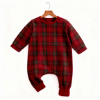 Family Matching Red Plaid Button Up Pajamas Sets