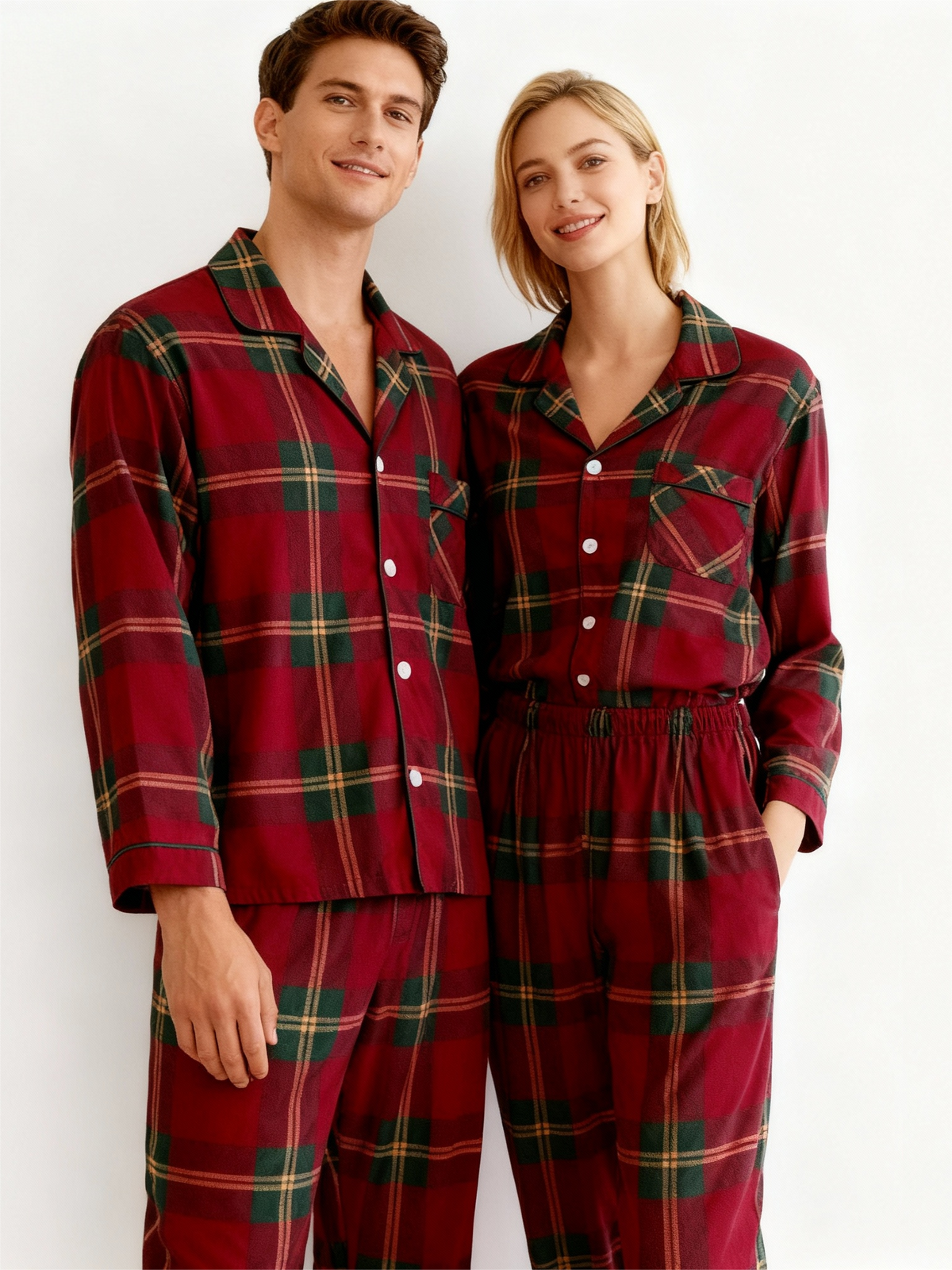 Family Matching Festive Red Plaid Pajama Set
