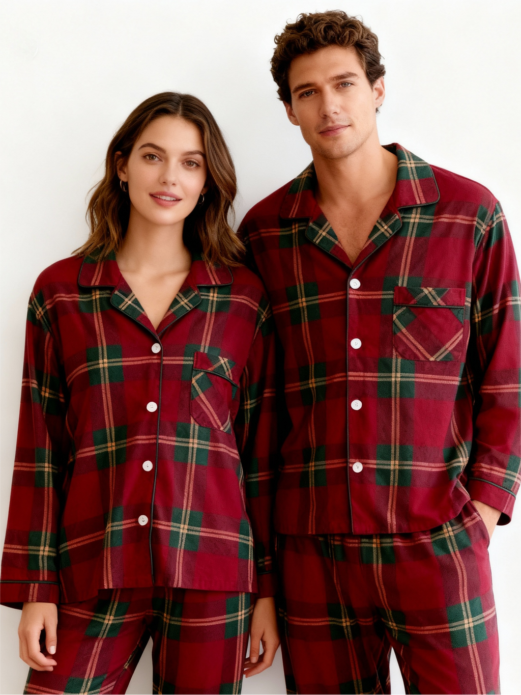 Family Matching Festive Red Plaid Pajama Set