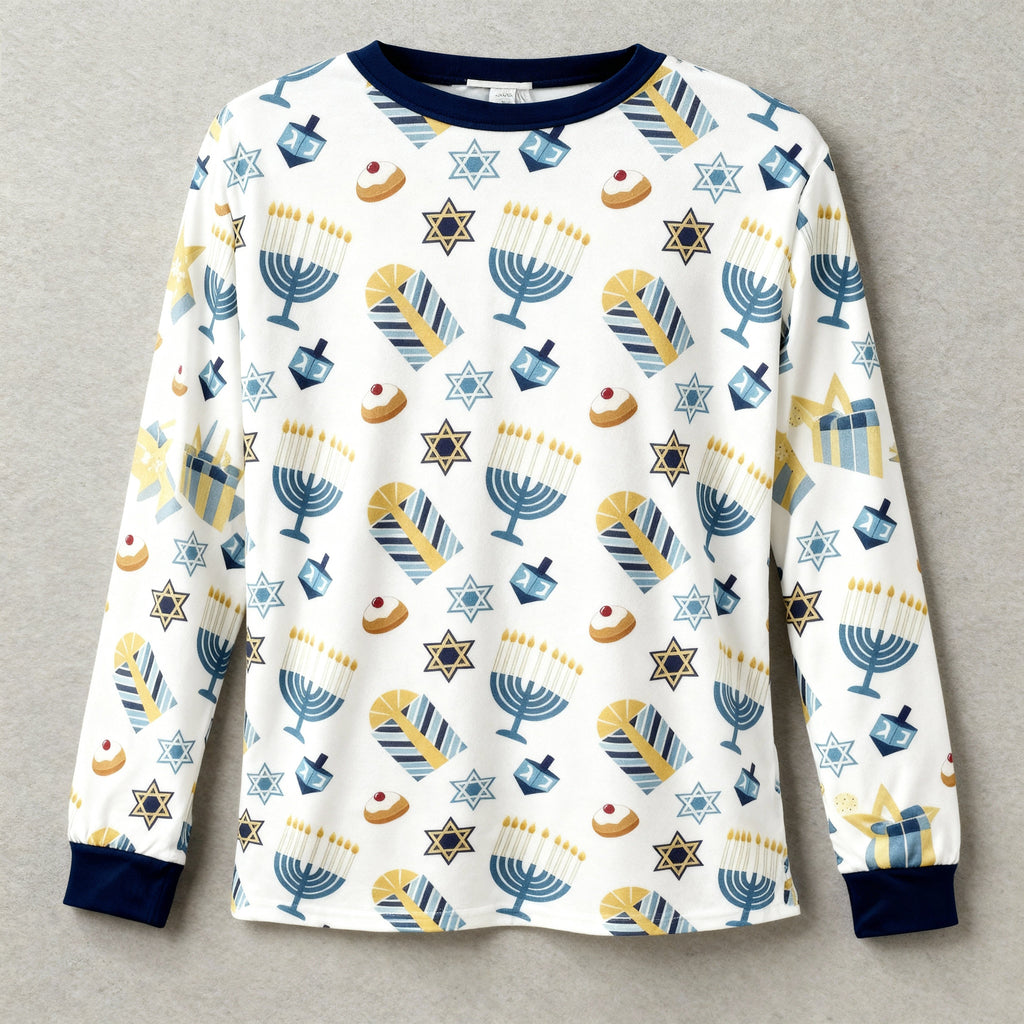 Family Hanukkah Pajamas Set-Matching Holiday Sleepwear