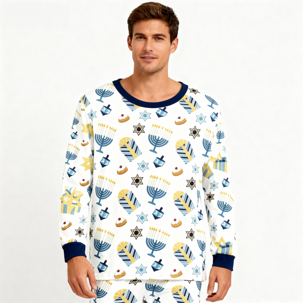Family Hanukkah Pajamas Set-Matching Holiday Sleepwear